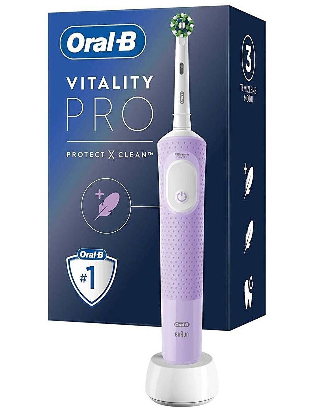 Oral-B Vitality Pro Lila Protect X Clean Şarjlı Diş Fırçası - 3