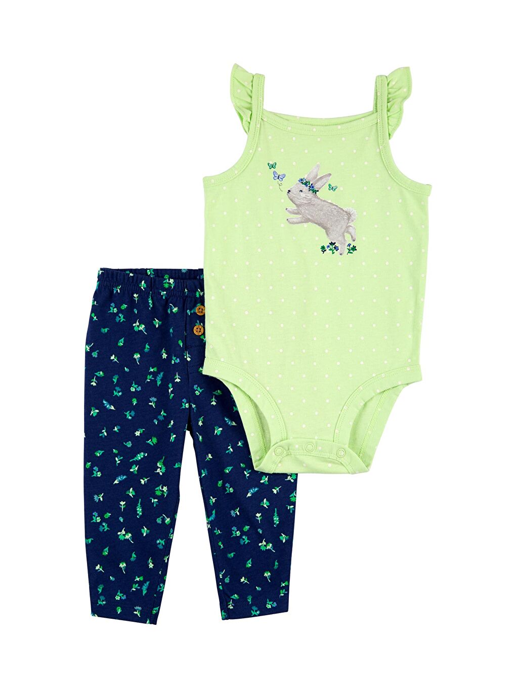 Carter's Yeşil Kız Bebek Body Pantolon Set