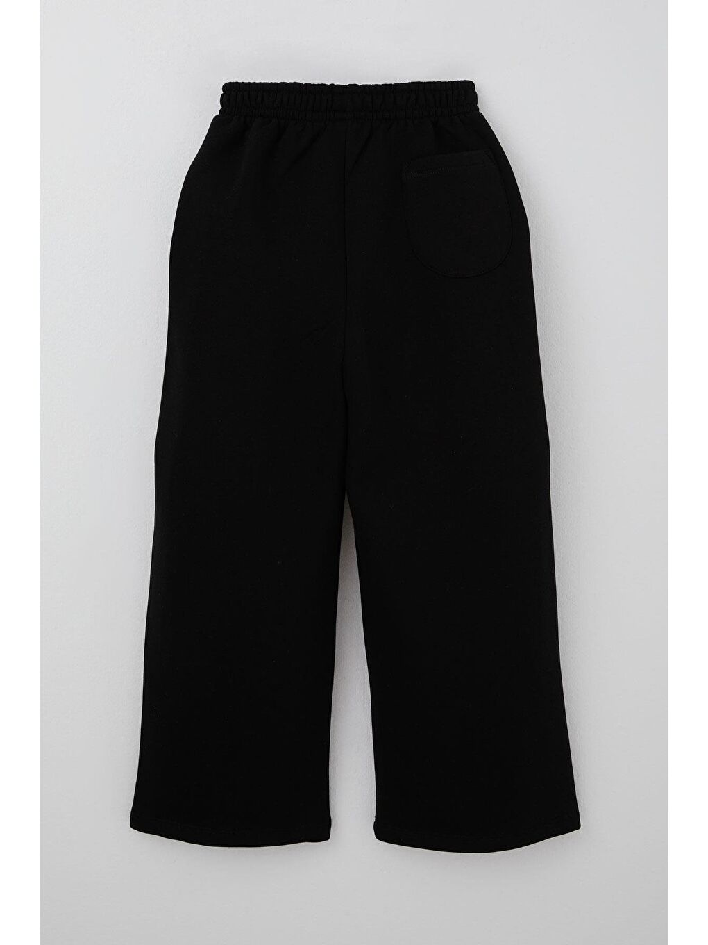 Kız Çocuk Eşofman Altı Yazı Baskılı Bağcık Aksesuarlı Siyah (8-14 Yaş)-1