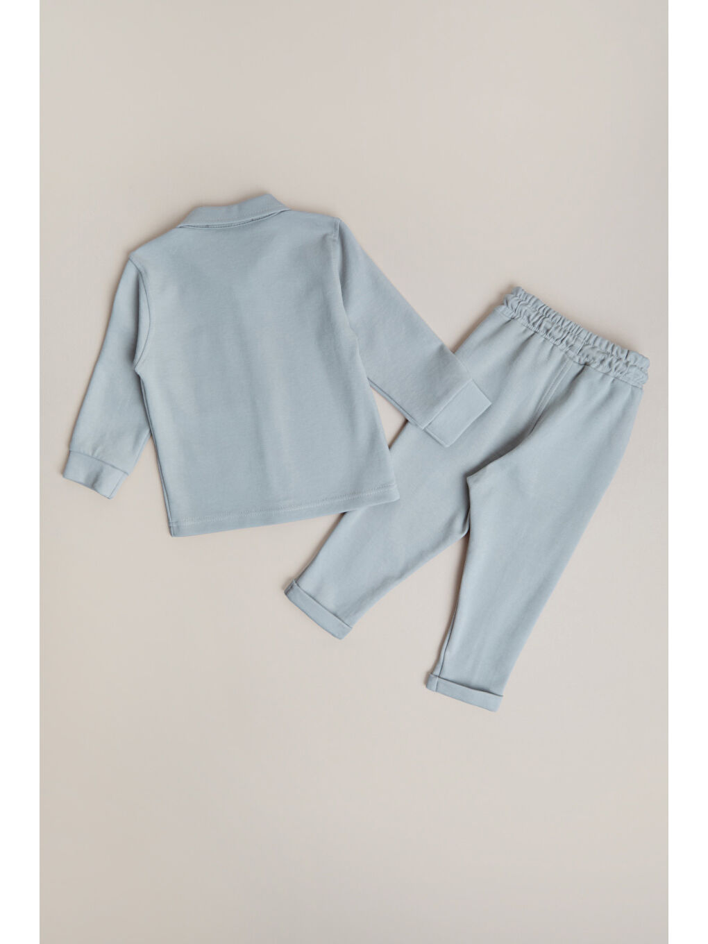 Bej %100 Pamuk Çimalı Yazı Baskılı 3 Lü Erkek Çocuk Takım-2