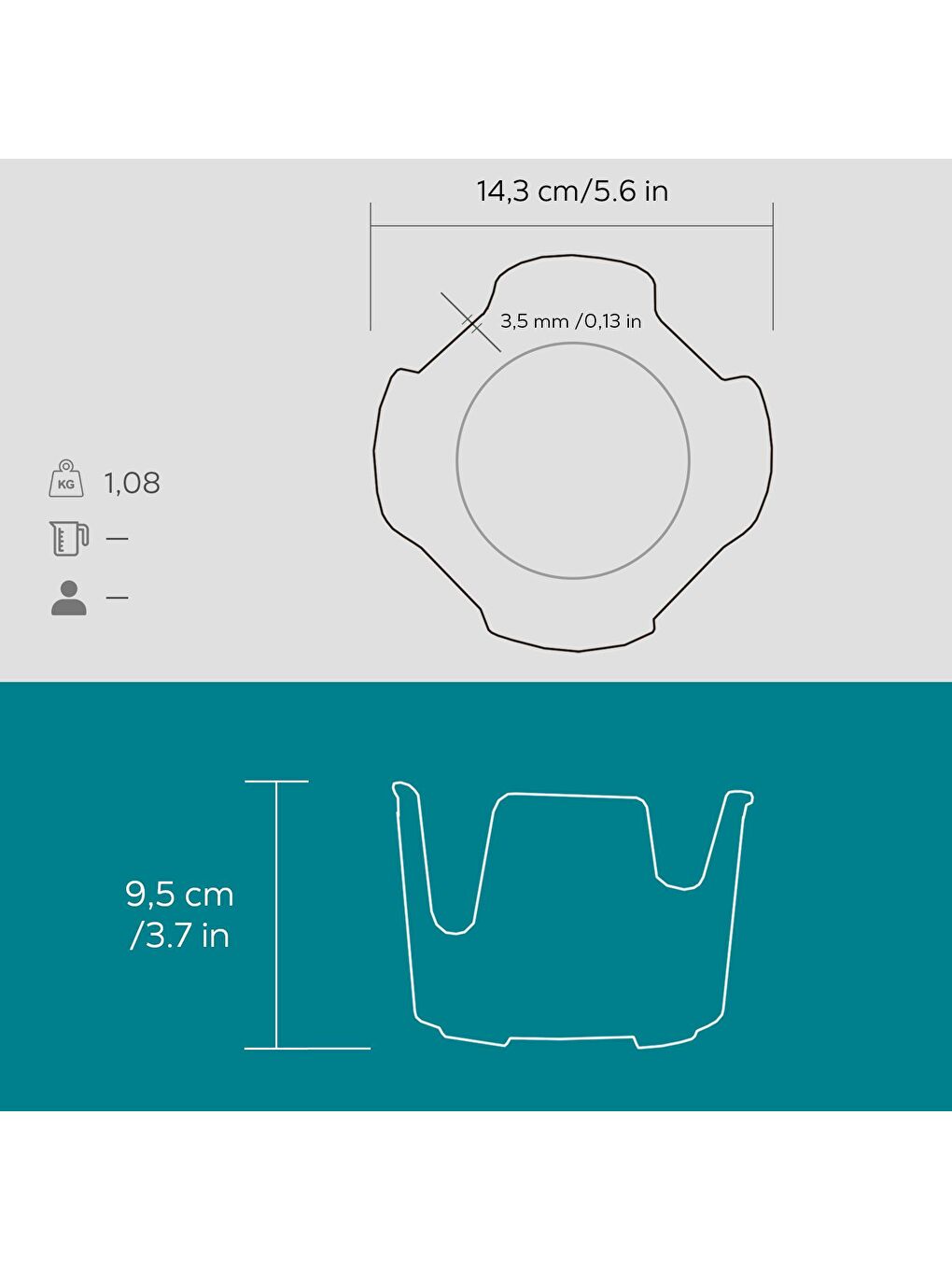 LAVA Siyah Isıtıcı Yakıt Hazne Standı Yuvarlak 14cm ( Sadece alt ısıtıcı gövde ) - 5