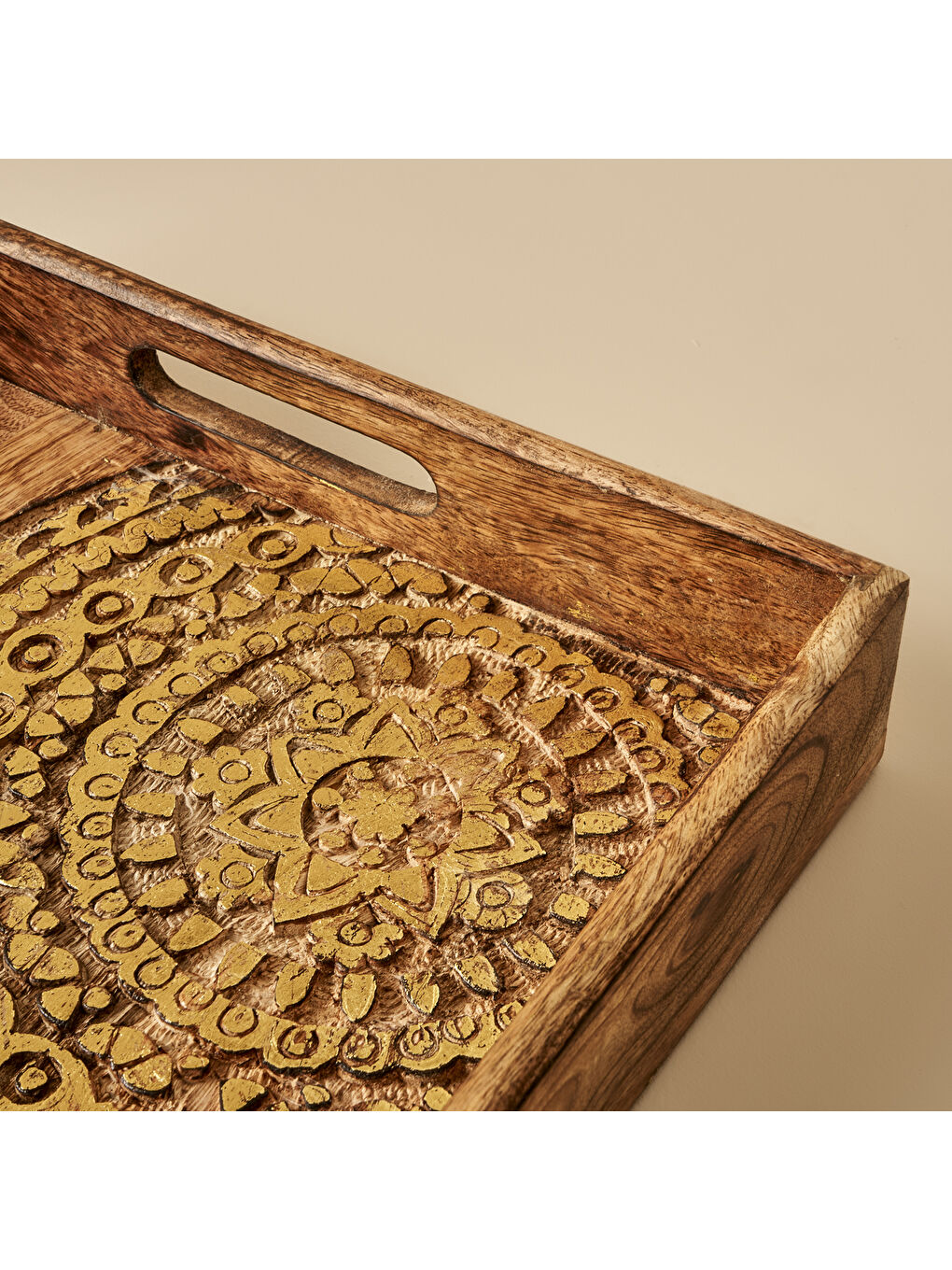 Bej Cera Dekoratif Tepsi Naturel (32x3,5x50 cm)-1