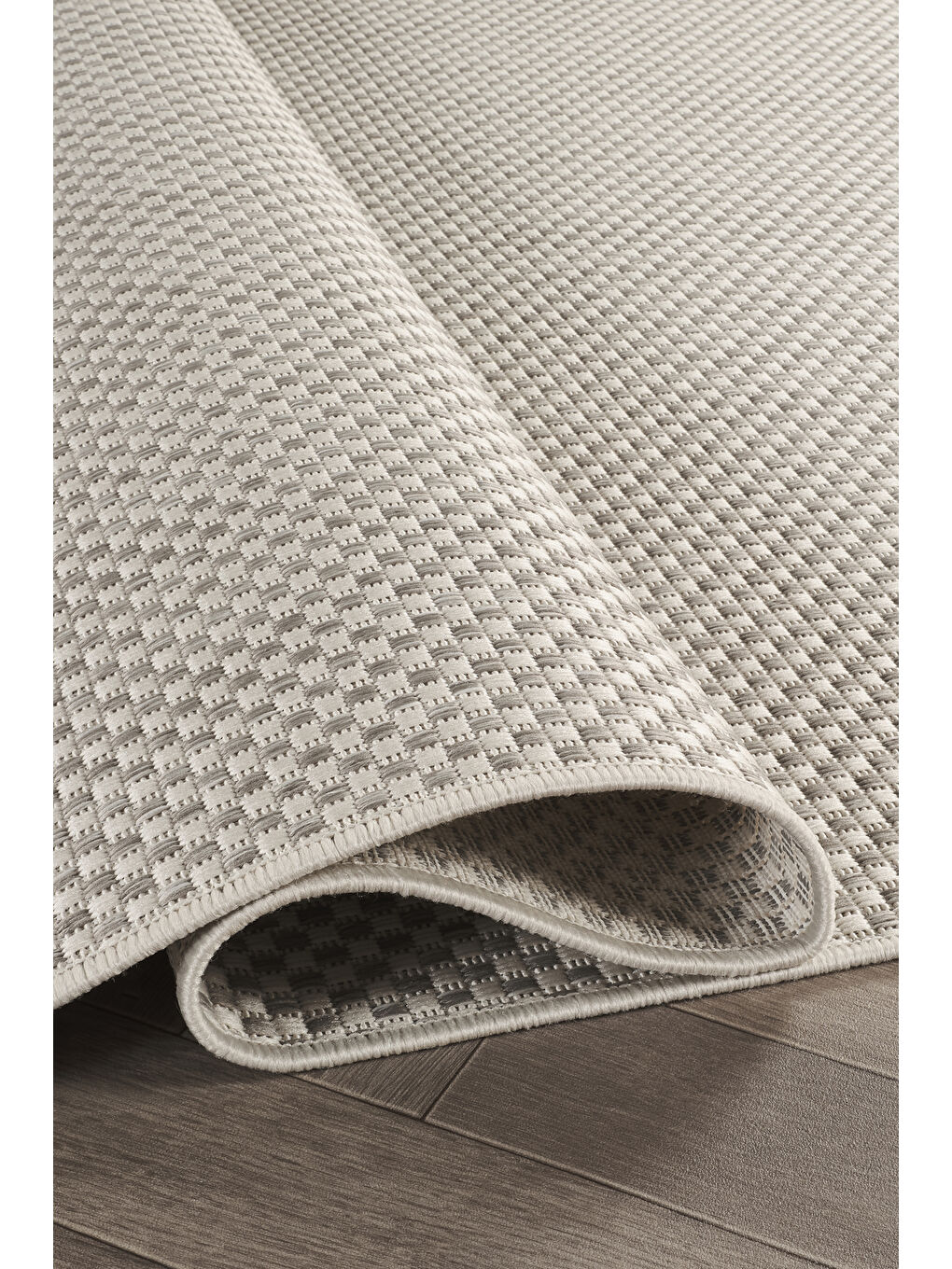 Sisalux 3082 Beyaz Gri Sisal Dokuma Jüt Hav Toz Vermez Halı Salon Mutfak Oda Halısı-60x100-2