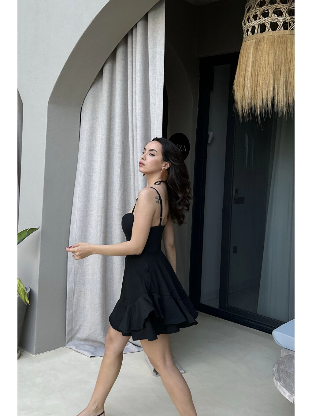 Karışık Kadın Siyah Şortlu Elbise 0684-4726-1