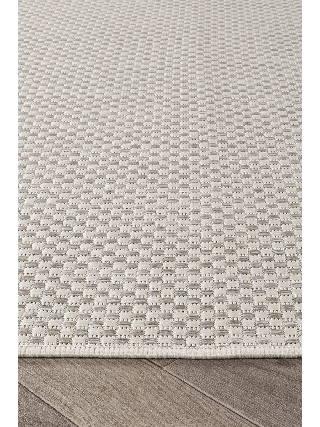 Sisalux 3082 Beyaz Gri Sisal Dokuma Jüt Hav Toz Vermez Halı Salon Mutfak Oda Halısı-60x100-3