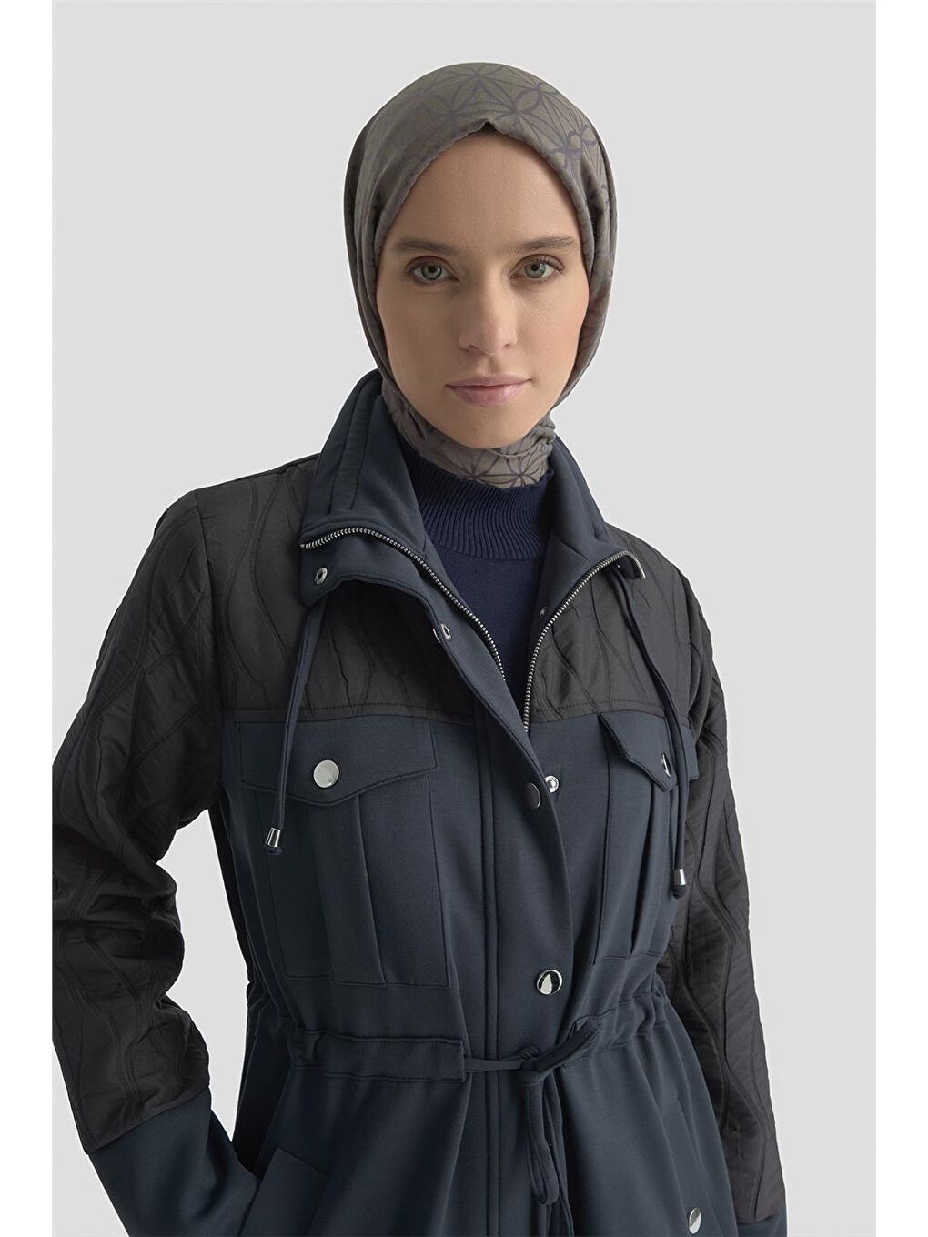 Kapitone Mixli Örme Giyçık 25Kd1602 Lacivert-2