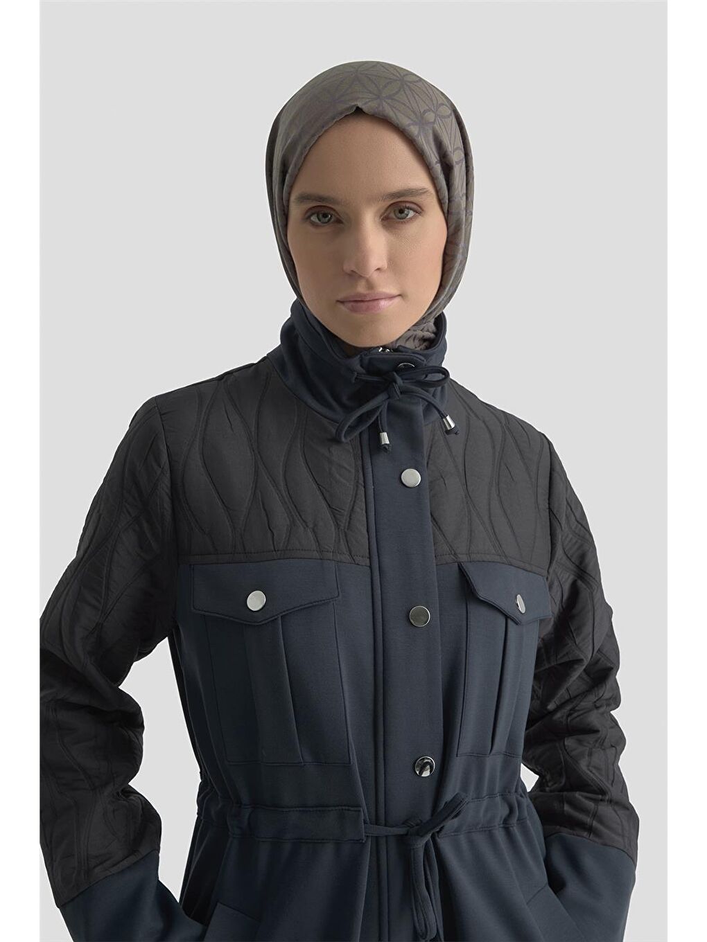 Kapitone Mixli Örme Giyçık 25Kd1602 Lacivert-3