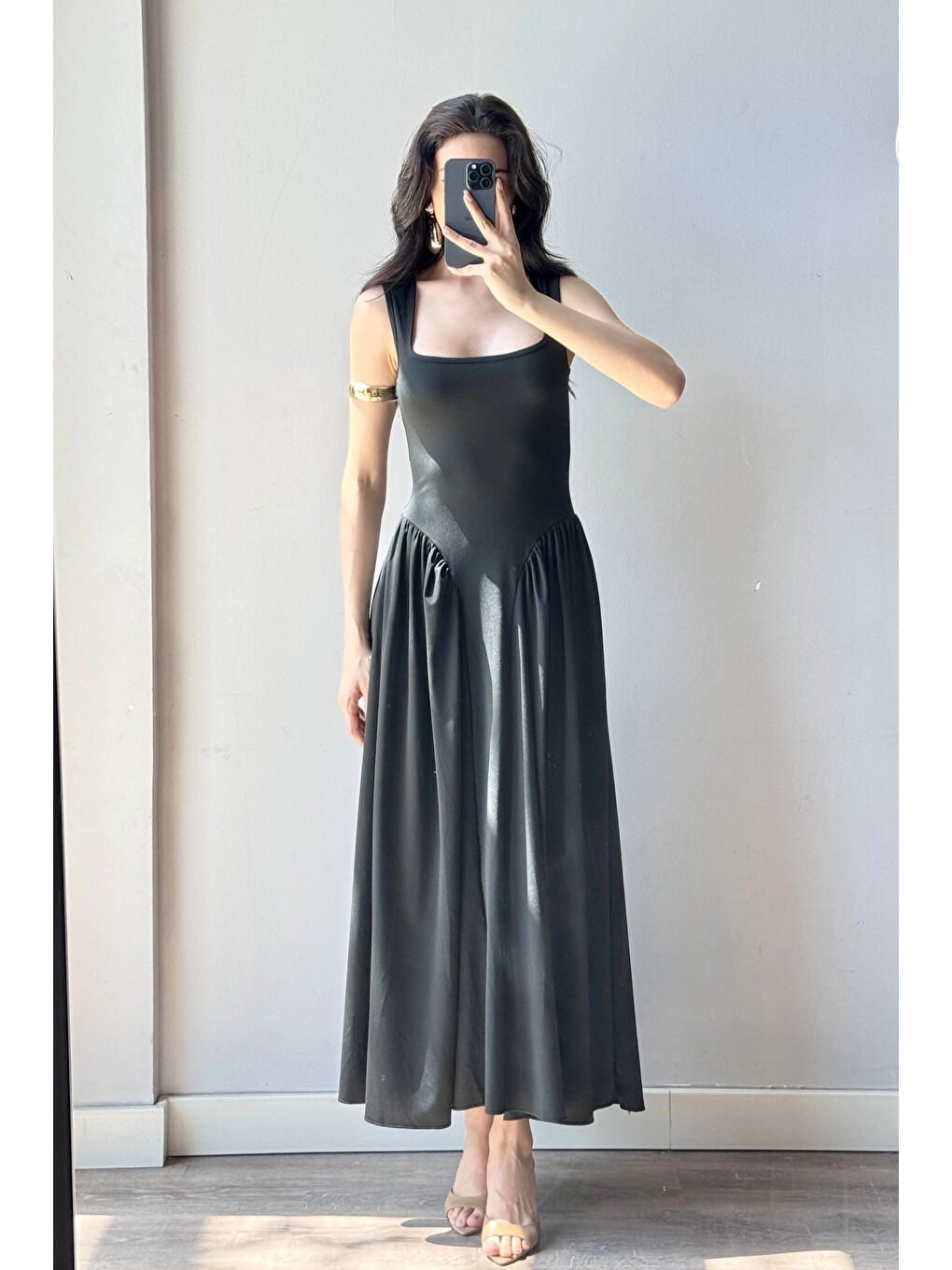 Karışık Kadın Siyah Uzun Elbise 0994-0099