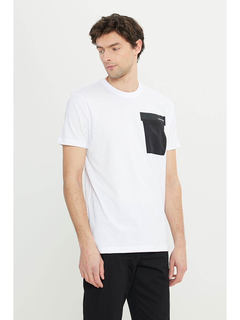 Erkek Beyaz Oversize Bol Kesim Bisiklet Yaka %100 Pamuk Kısa Kollu Desenli Tişört-2