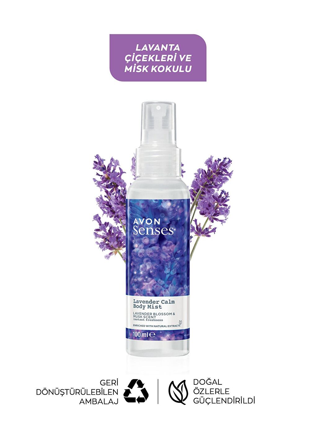 AVON Renksiz Lavender Calm Lavanta ve Misk Kokulu Vücut Spreyi 100 Ml. İkili Set - 2