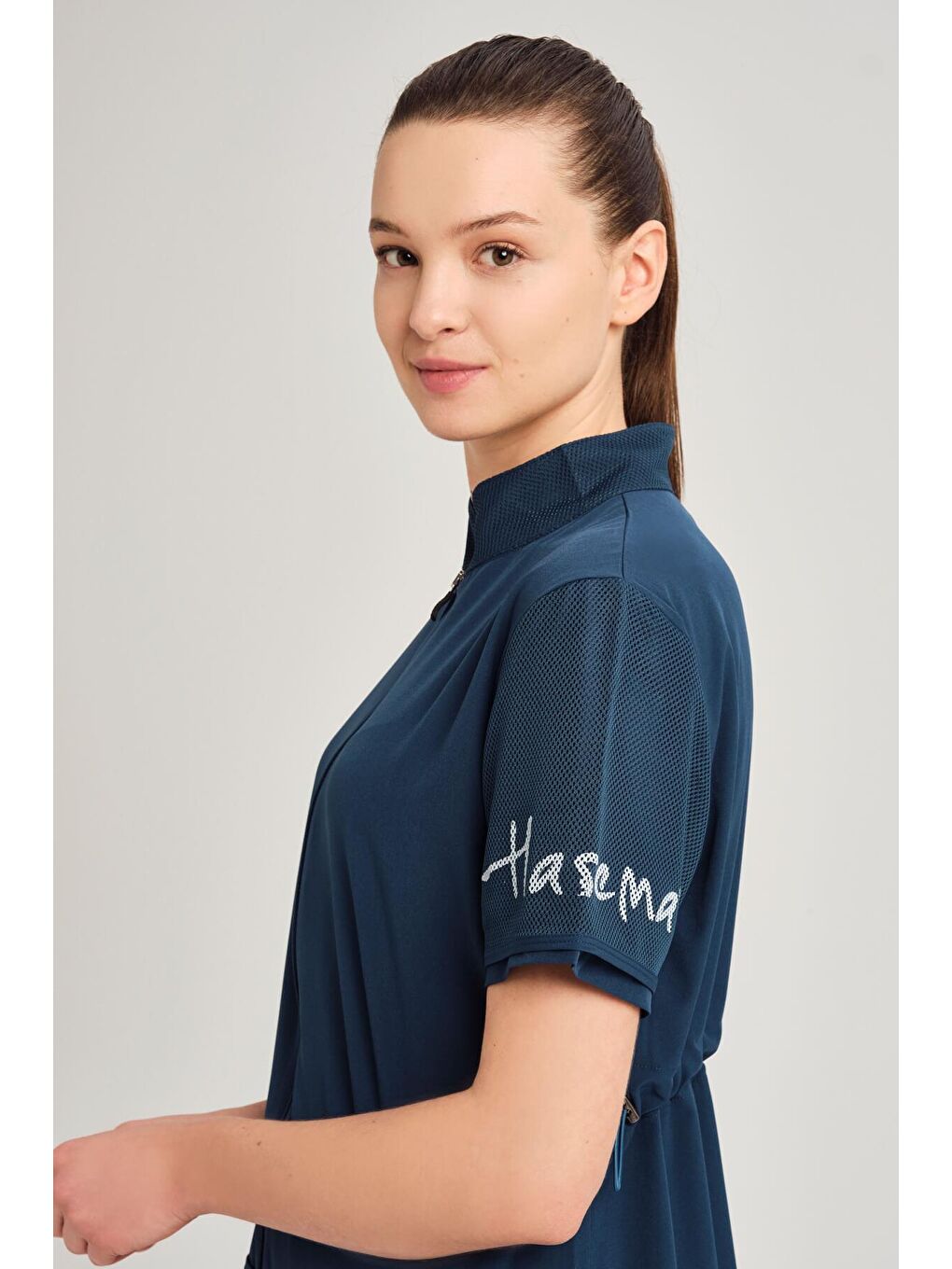 File Cep Detaylı Kısa Kol Fermuarlı Yeşil 4 Parça Yarı Kapalı Mayo Takımı 2843-3