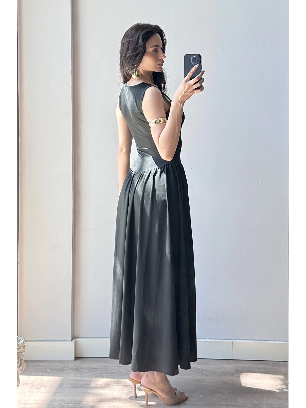 Karışık Kadın Siyah Uzun Elbise 0994-0099-1