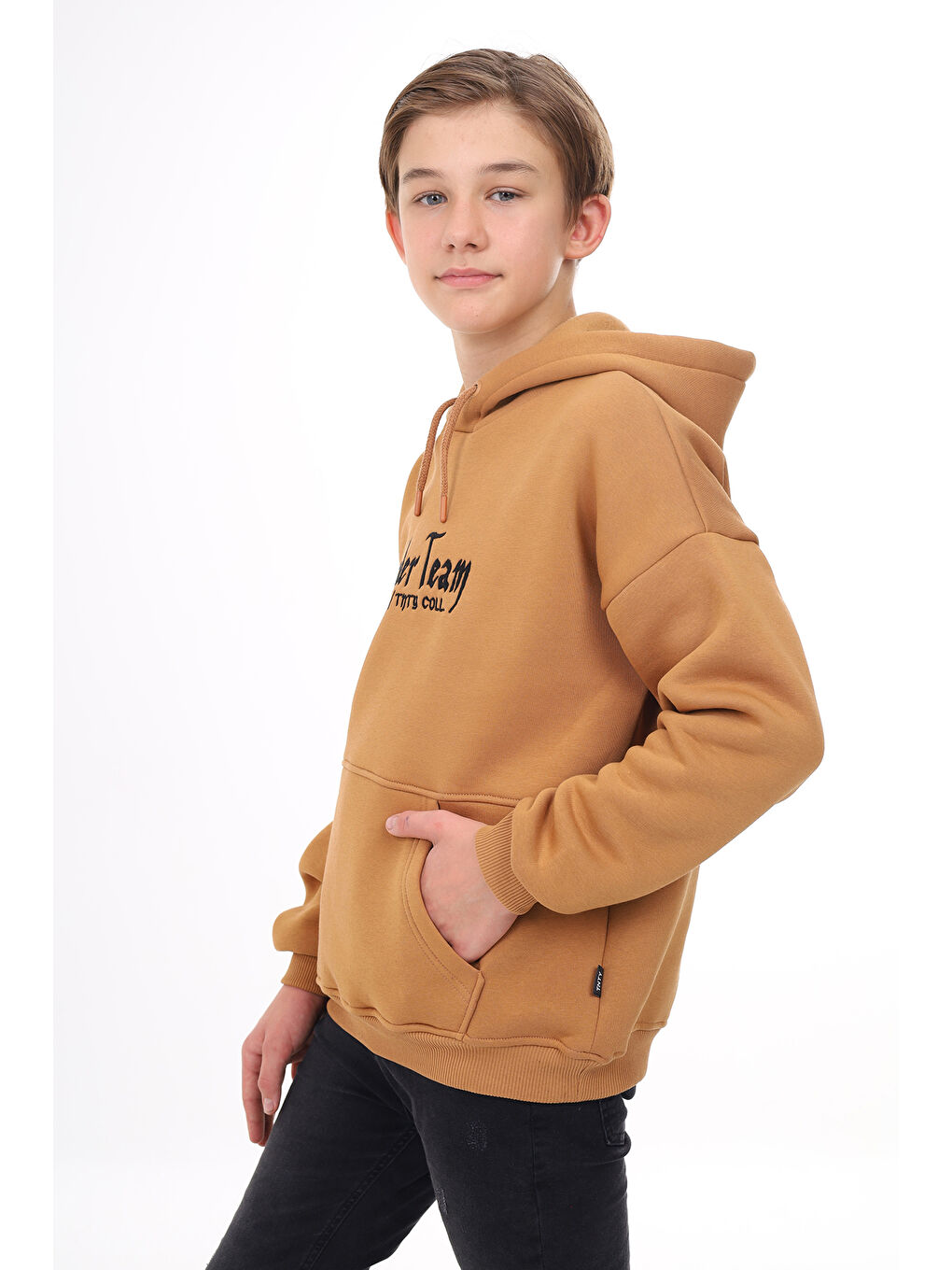 Toontoykids Kahverengi Erkek Çocuk Nakışlı Sweatshirt - 1