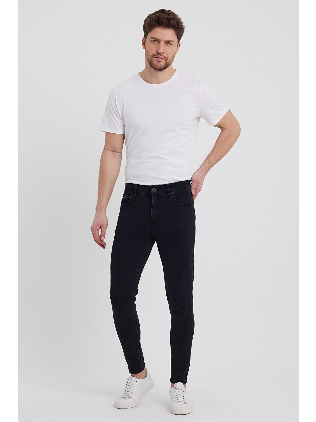 Gri Erkek Jean Pantolon Super Skinny Tiger 027-1