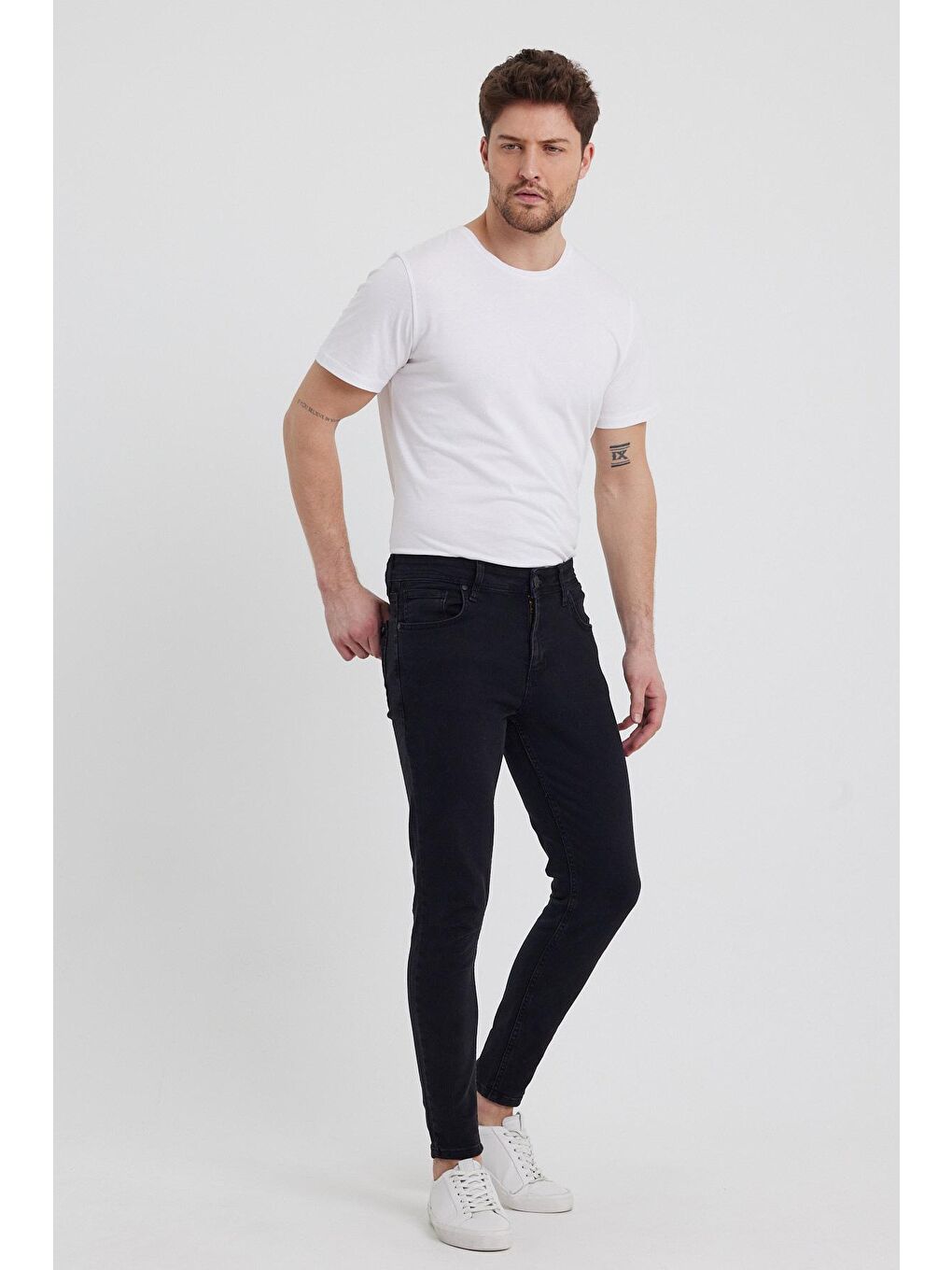 Gri Erkek Jean Pantolon Super Skinny Tiger 027-3