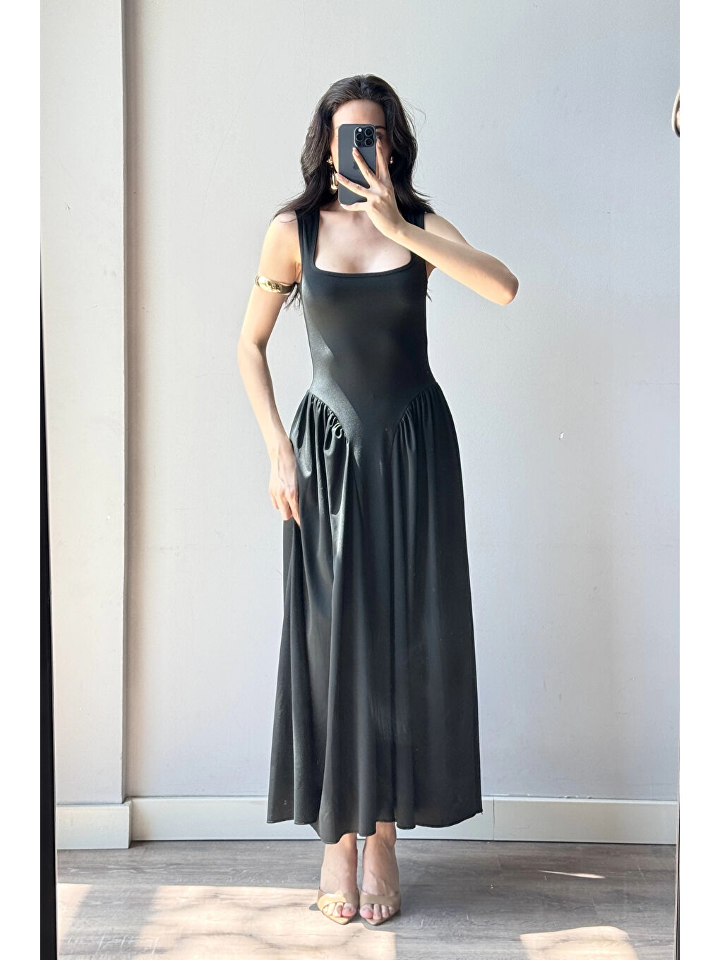 Karışık Kadın Siyah Uzun Elbise 0994-0099-2