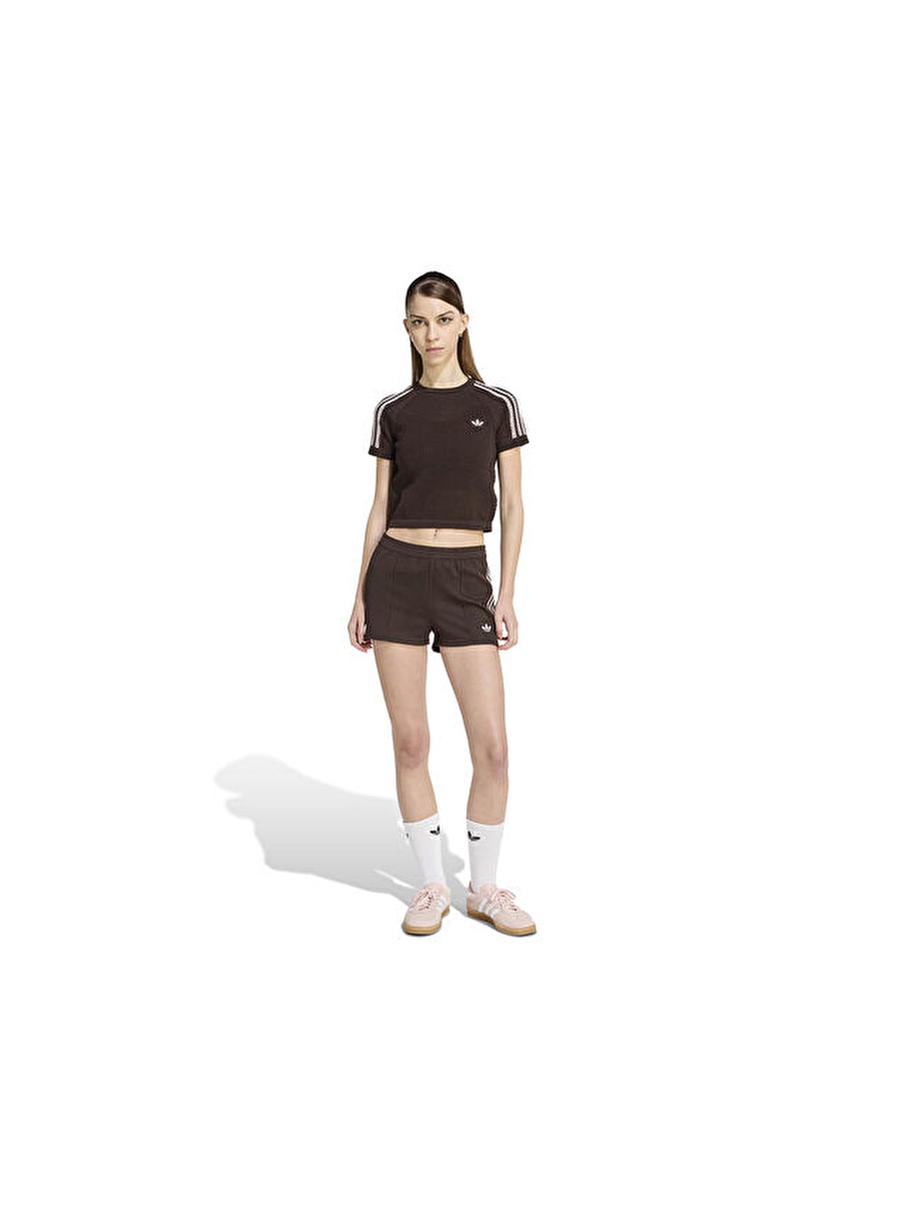 Crochet Tee Kadın Günlük Tişört Kc6480 Kahverengi-4