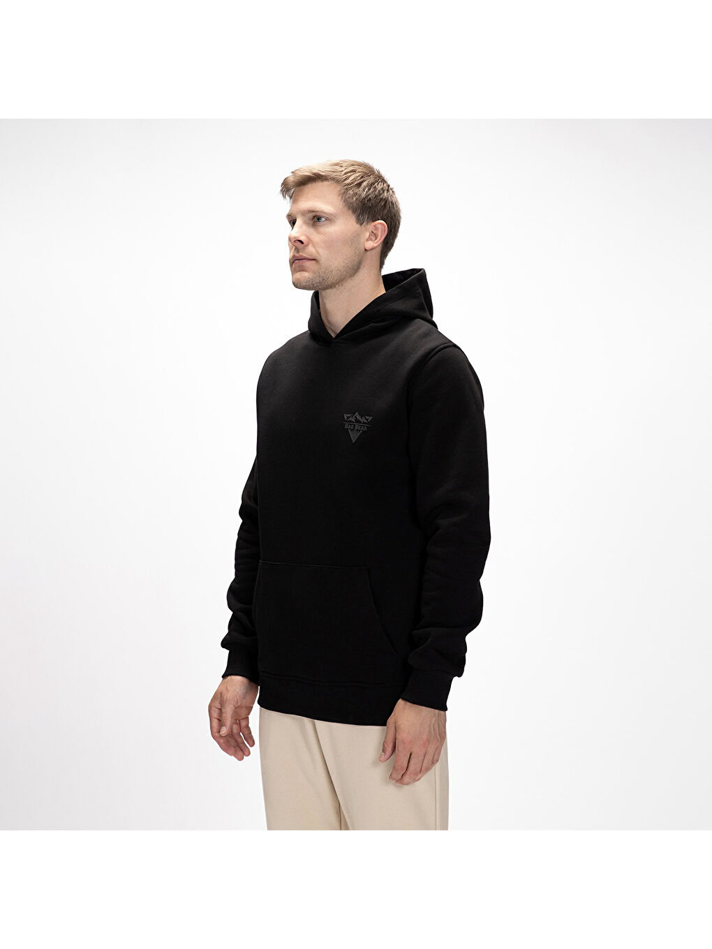 Lake Erkek Siyah Kapüşonlu Sweatshirt-1