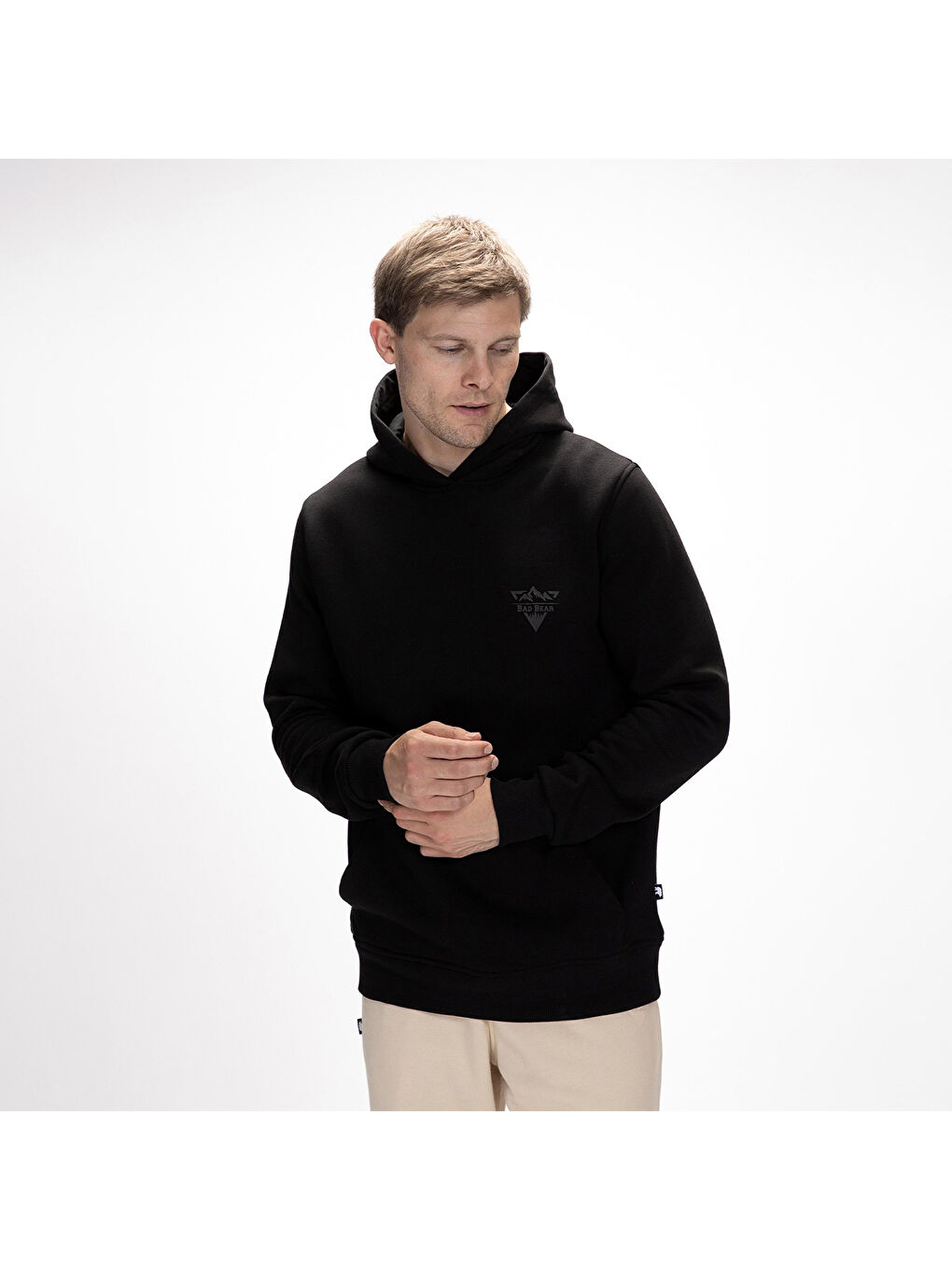 Lake Erkek Siyah Kapüşonlu Sweatshirt-3