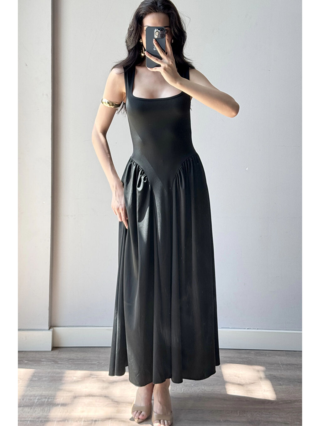 Karışık Kadın Siyah Uzun Elbise 0994-0099-3