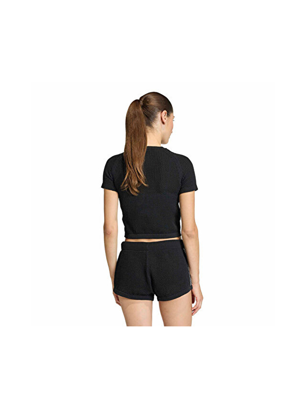 Crochet Tee Kadın Günlük Tişört Kc6481 Siyah-1