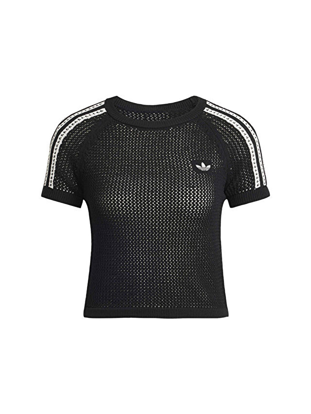 Crochet Tee Kadın Günlük Tişört Kc6481 Siyah-4