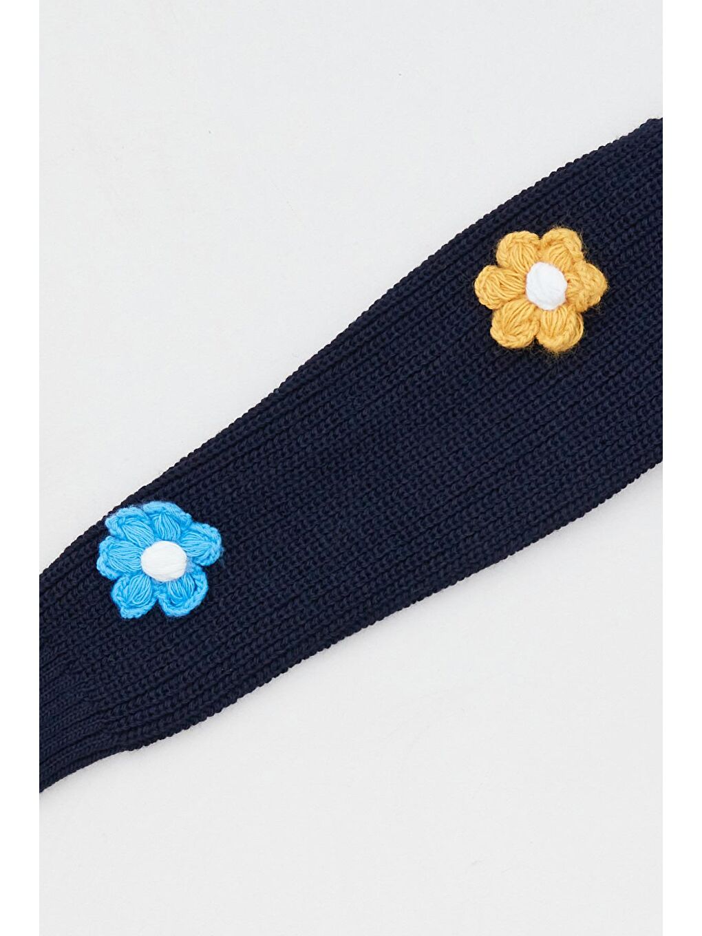 Lacivert Çiçek Motifli Kız Çocuk Triko Hırka-3