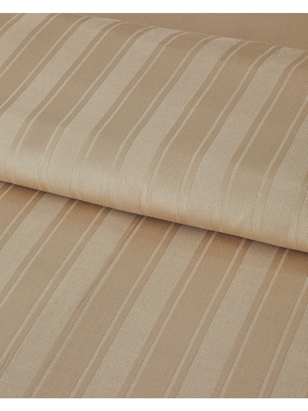 Sarı Lior Çizgili Pamuk Saten Çift Kişilik Nevresim Takımı Gold-2