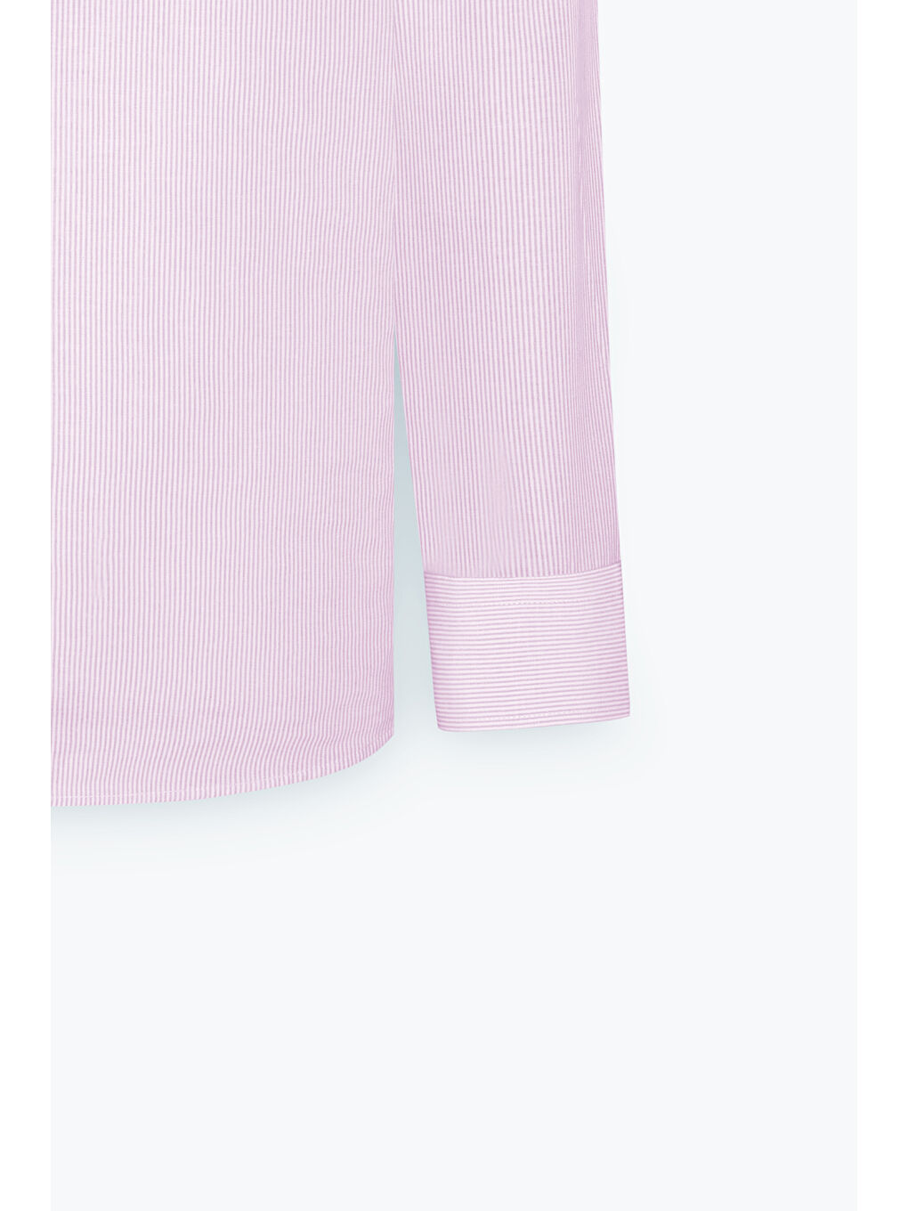 Erkek Beyaz-Pembe Slim Fit Dar Kesim Gizli Düğmeli Yaka Pamuklu Çizgili Gömlek-8