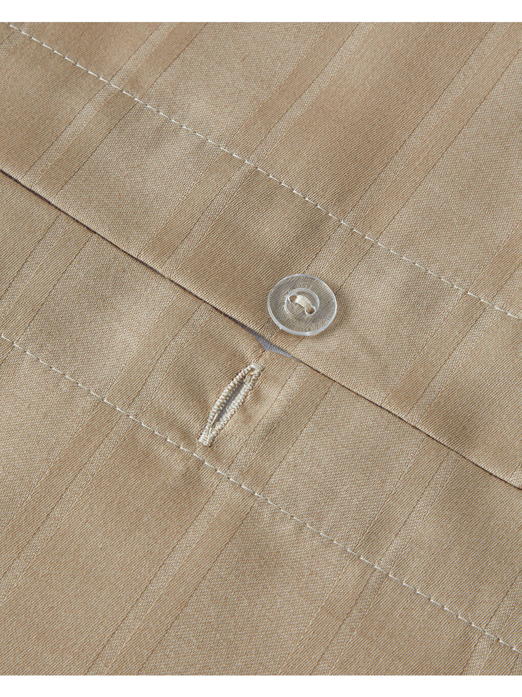 Sarı Lior Çizgili Pamuk Saten Çift Kişilik Nevresim Takımı Gold-4