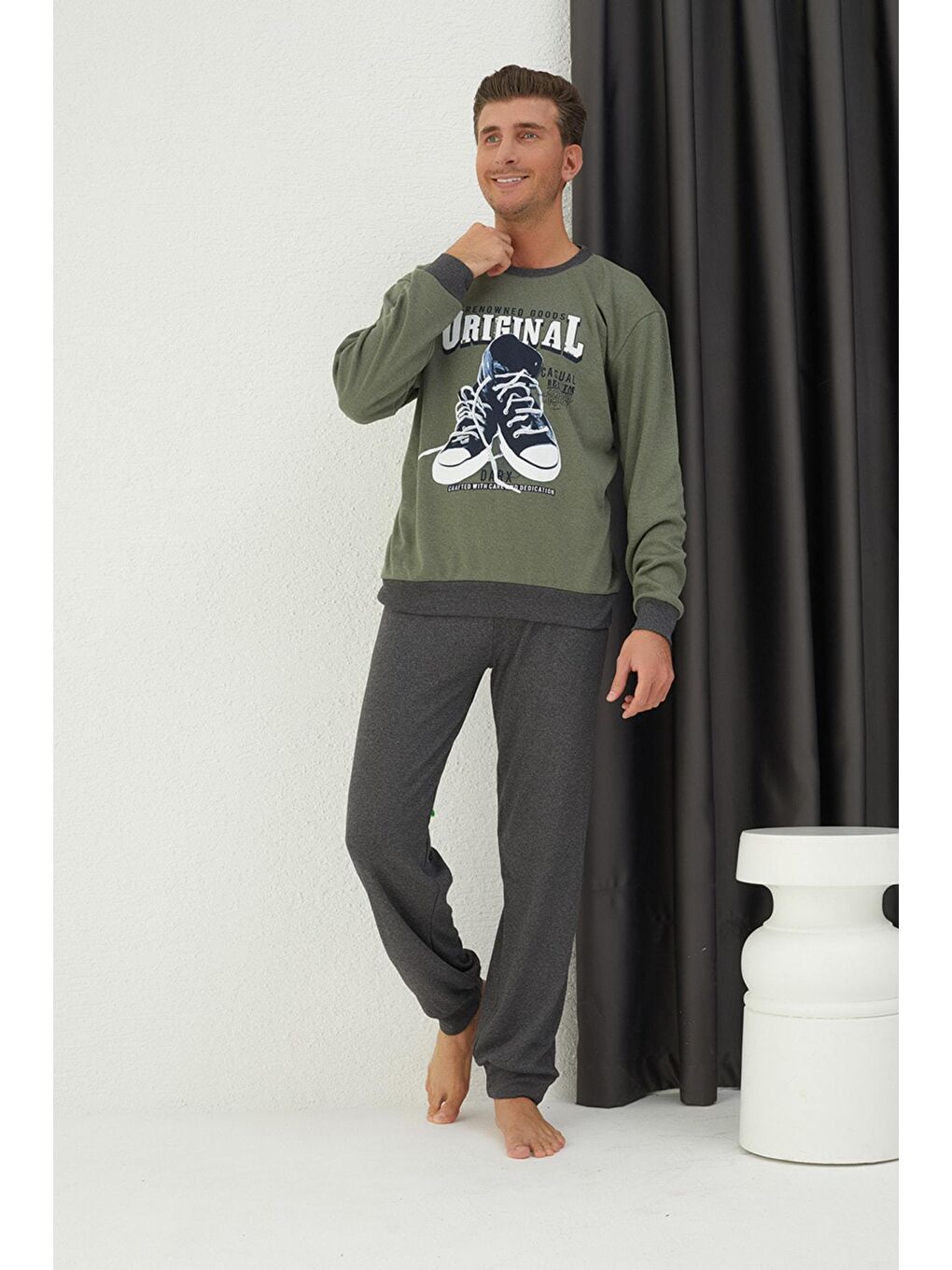 Yeşil Pamuklu Pijama Takım 1000