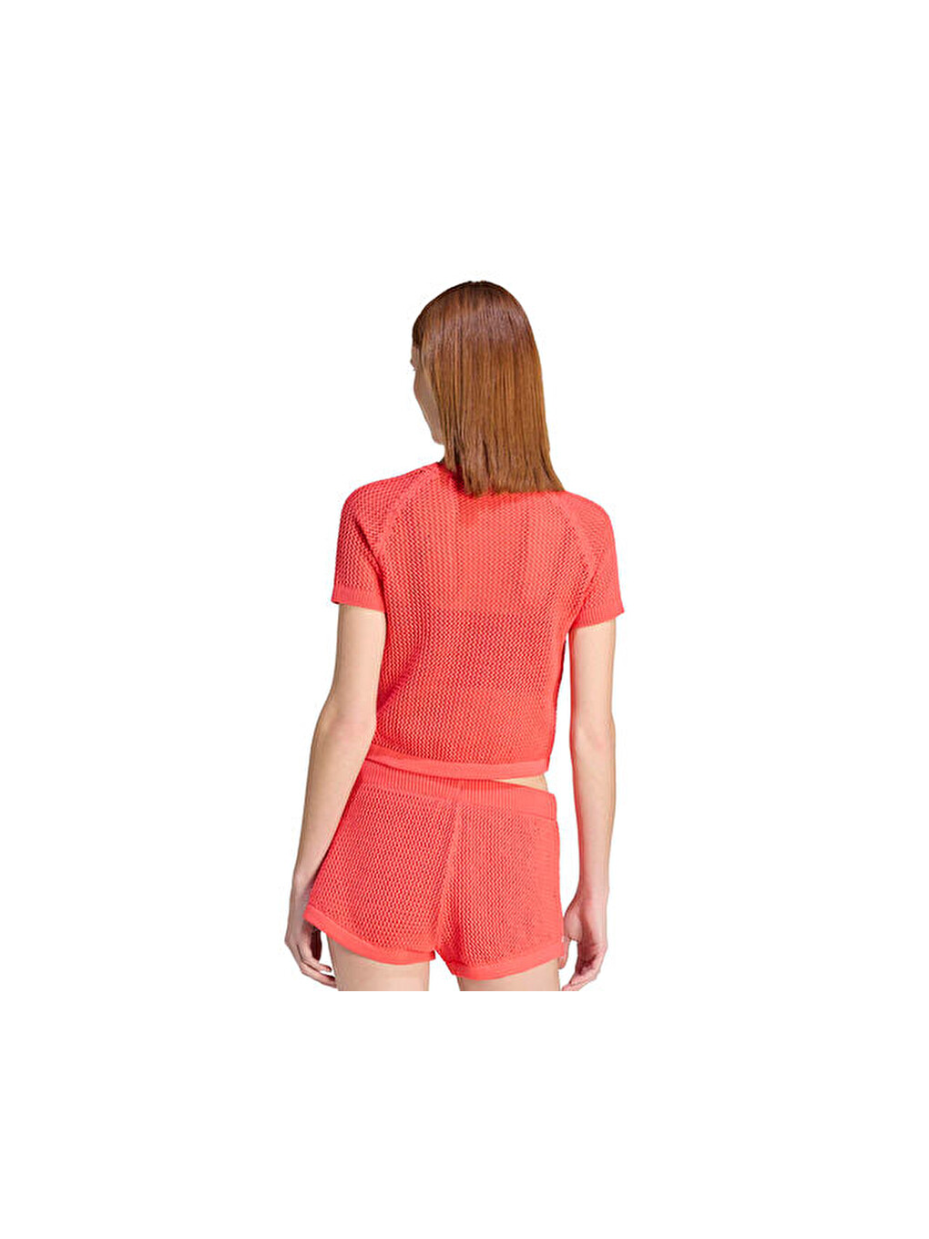 Crochet Tee Kadın Günlük Tişört Kc6482 Kırmızı-1