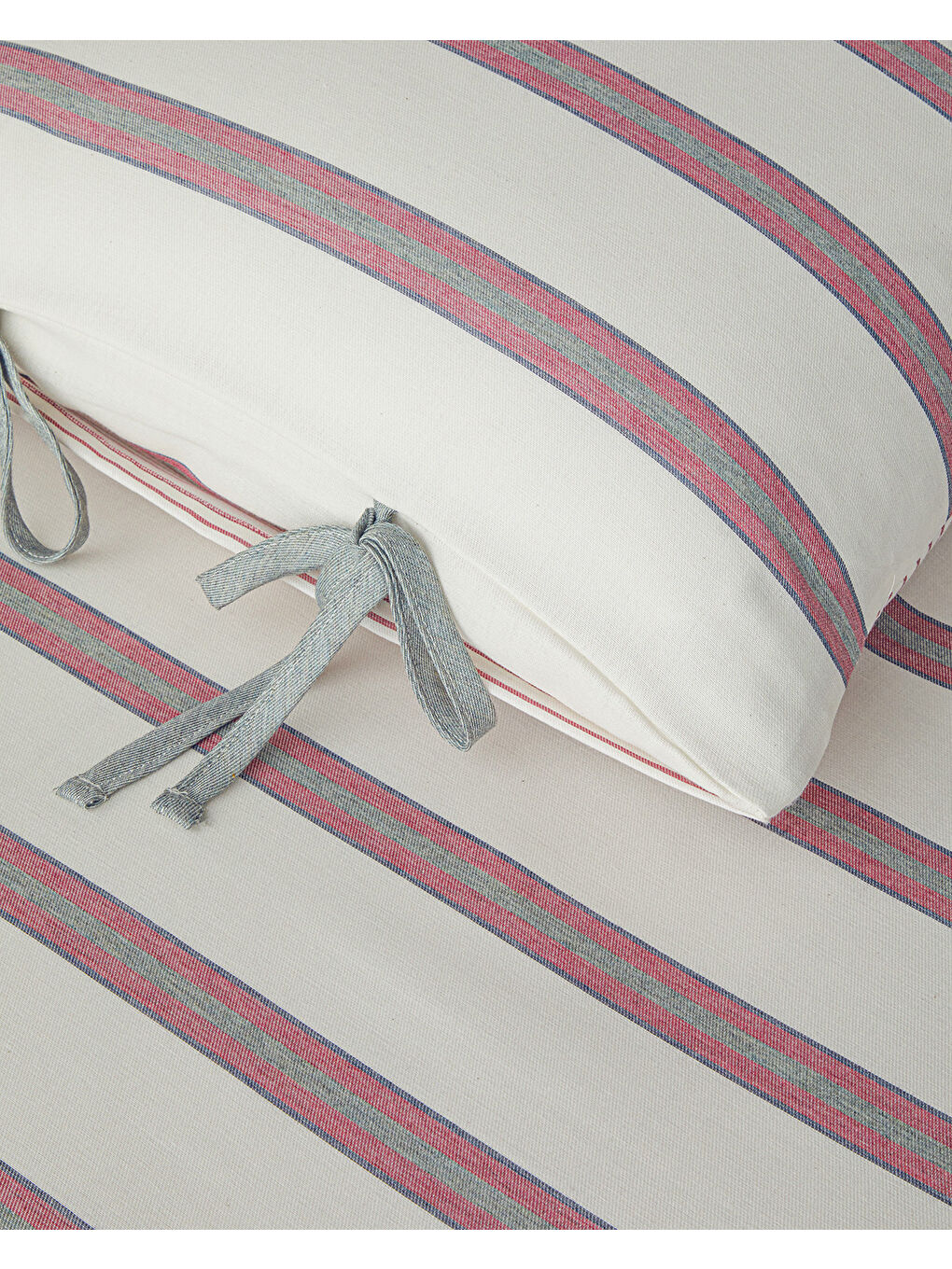 Cool Stripe İpliği Boyalı Çift Kişilik Nevresim Takımı Bordo-Yeşil-4