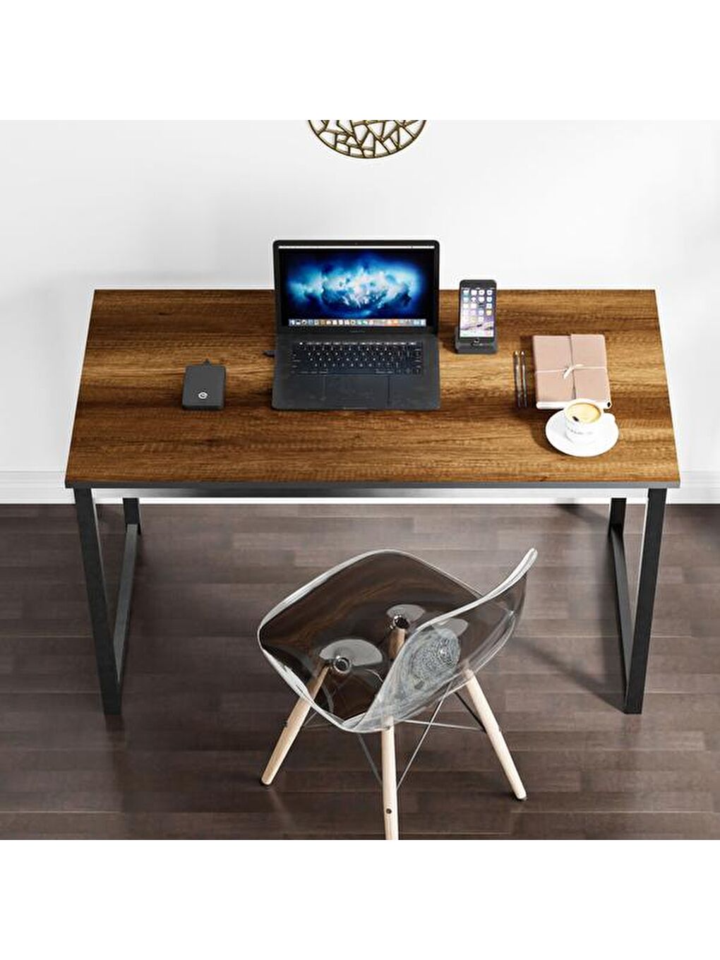 Kahverengi 120 cm Çalışma Masası - Barok Ceviz-2