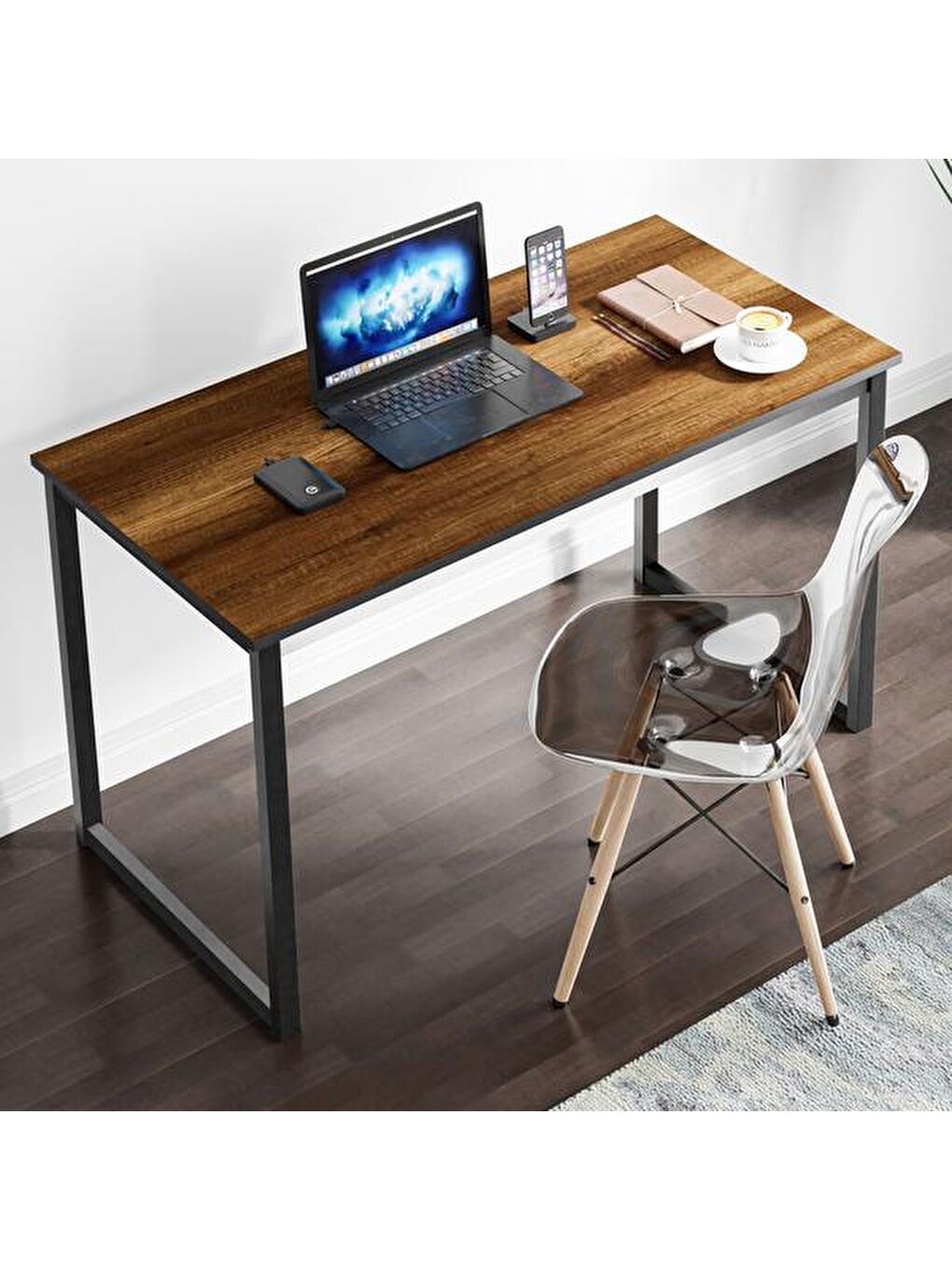 Kahverengi 120 cm Çalışma Masası - Barok Ceviz-10