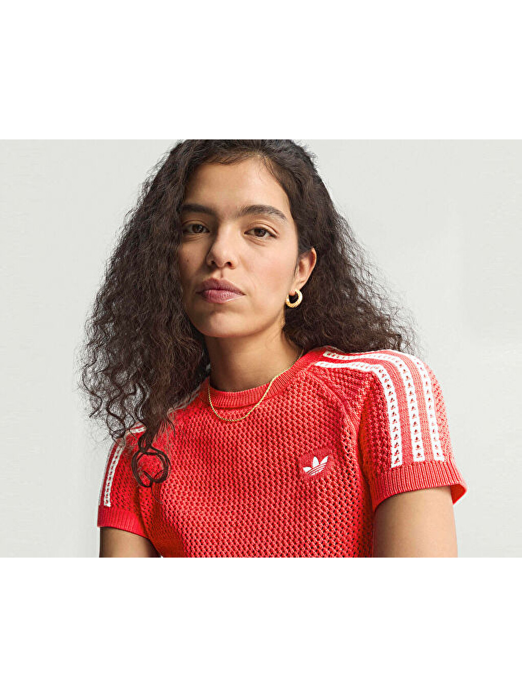Crochet Tee Kadın Günlük Tişört Kc6482 Kırmızı-6