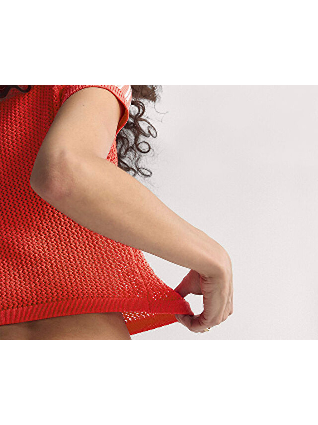 Crochet Tee Kadın Günlük Tişört Kc6482 Kırmızı-7