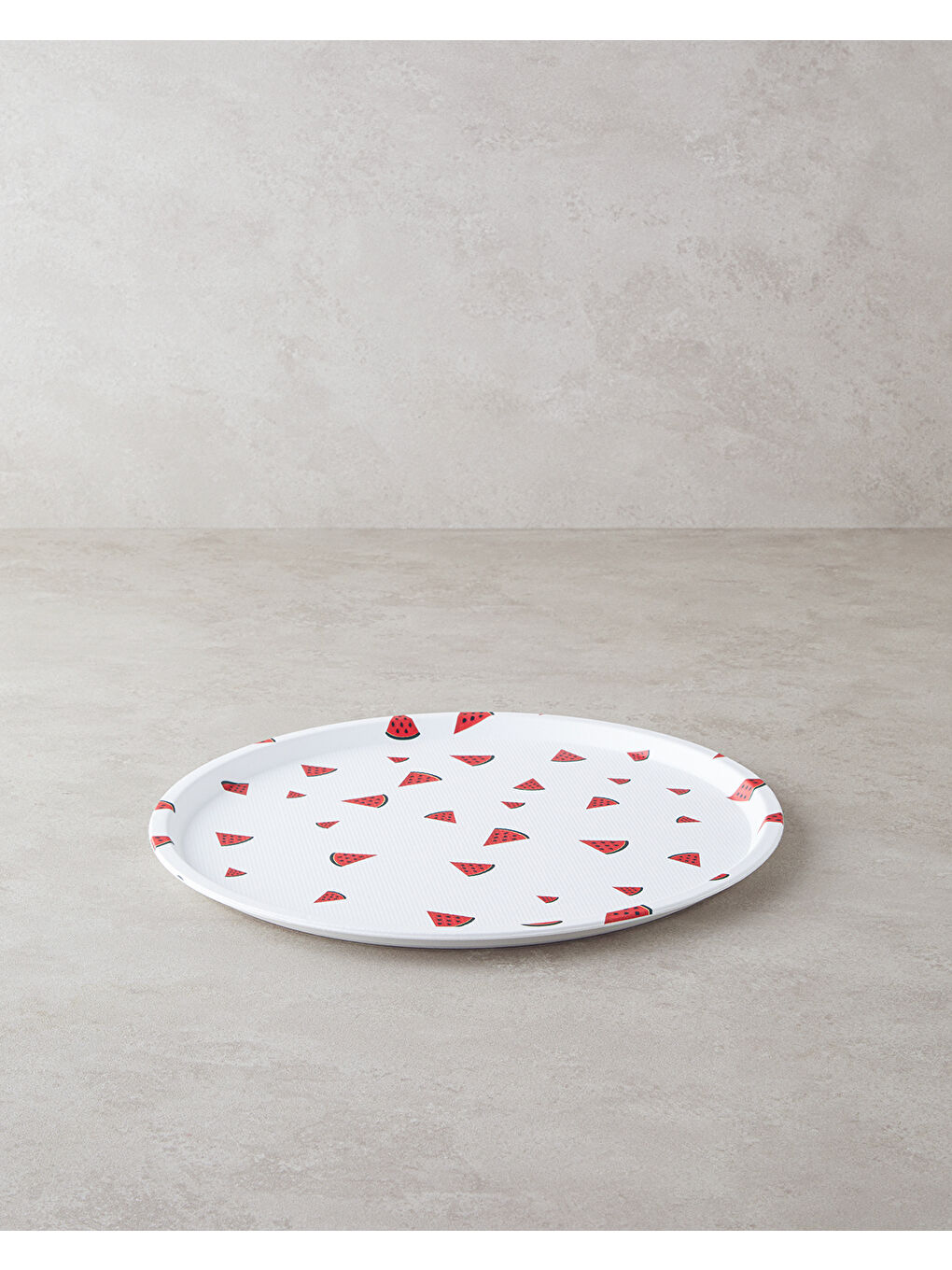 English Home Watermellies Plastik Tepsi Beyaz - Kırmızı