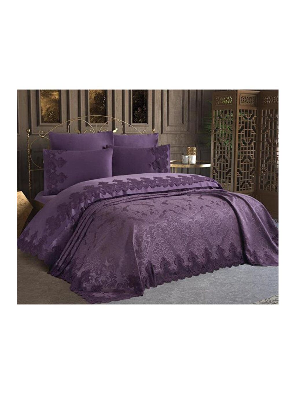 Çeyizlik Gelin Seti Dubai 7 Parça Mürdüm-2