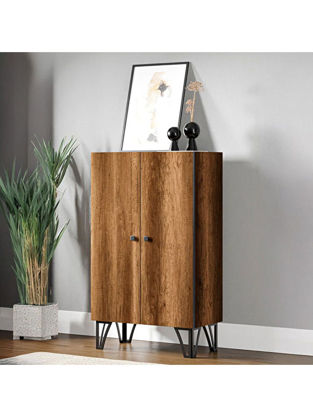 Kahverengi Çok Amaçlı Dolap - Barok Ceviz - 104x28x60 cm