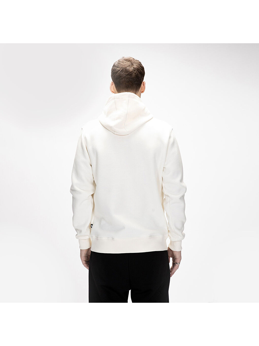 Lake Erkek Ekru Kapüşonlu Sweatshirt-2