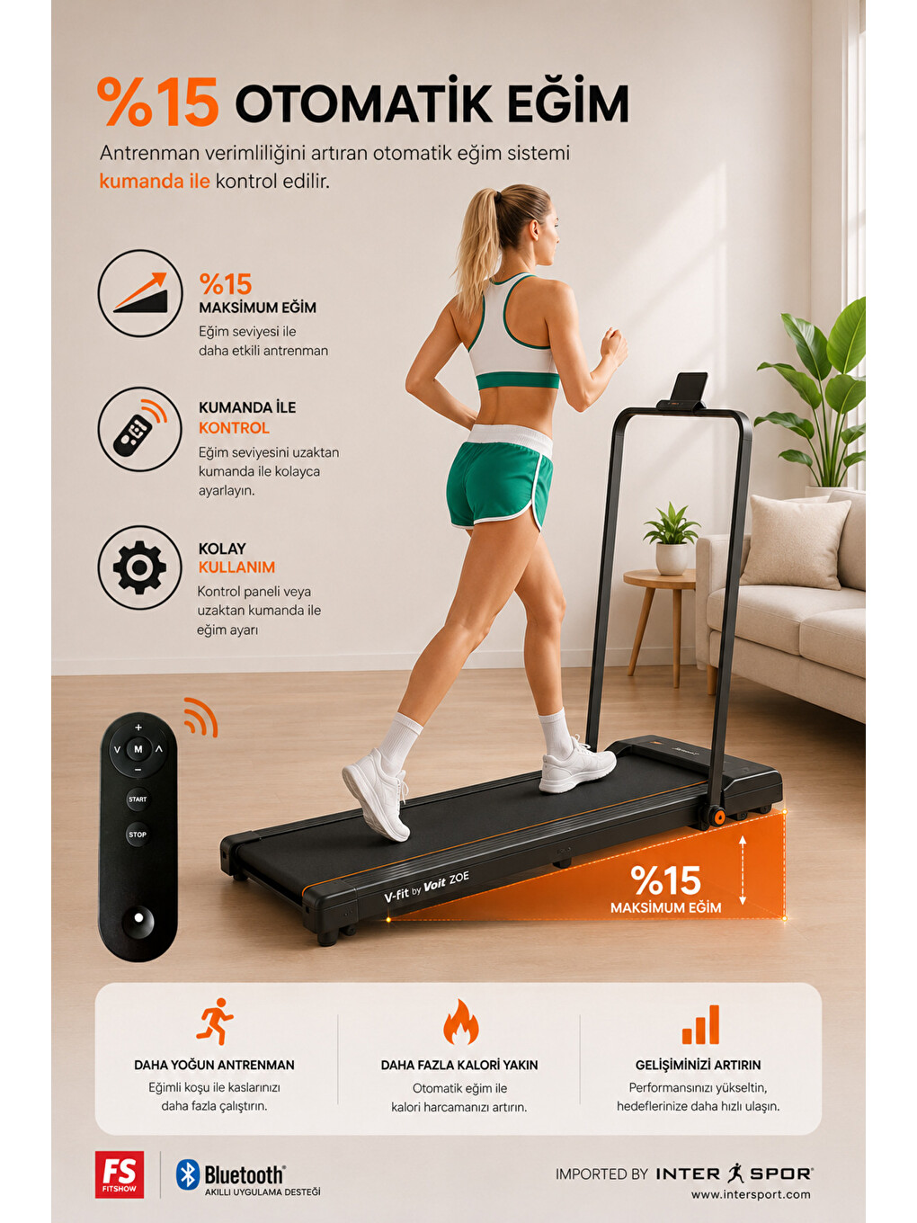 Siyah Vfit By Zoe Otomatik Eğimli Uzaktan Kumandalı Bluetooth Uygulamalı Tutma Kollu Katlanabilir-3