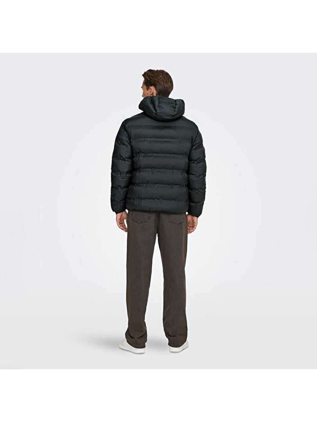 Union Seamless Life Puffer Erkek Siyah Kapüşonlu Mont-1