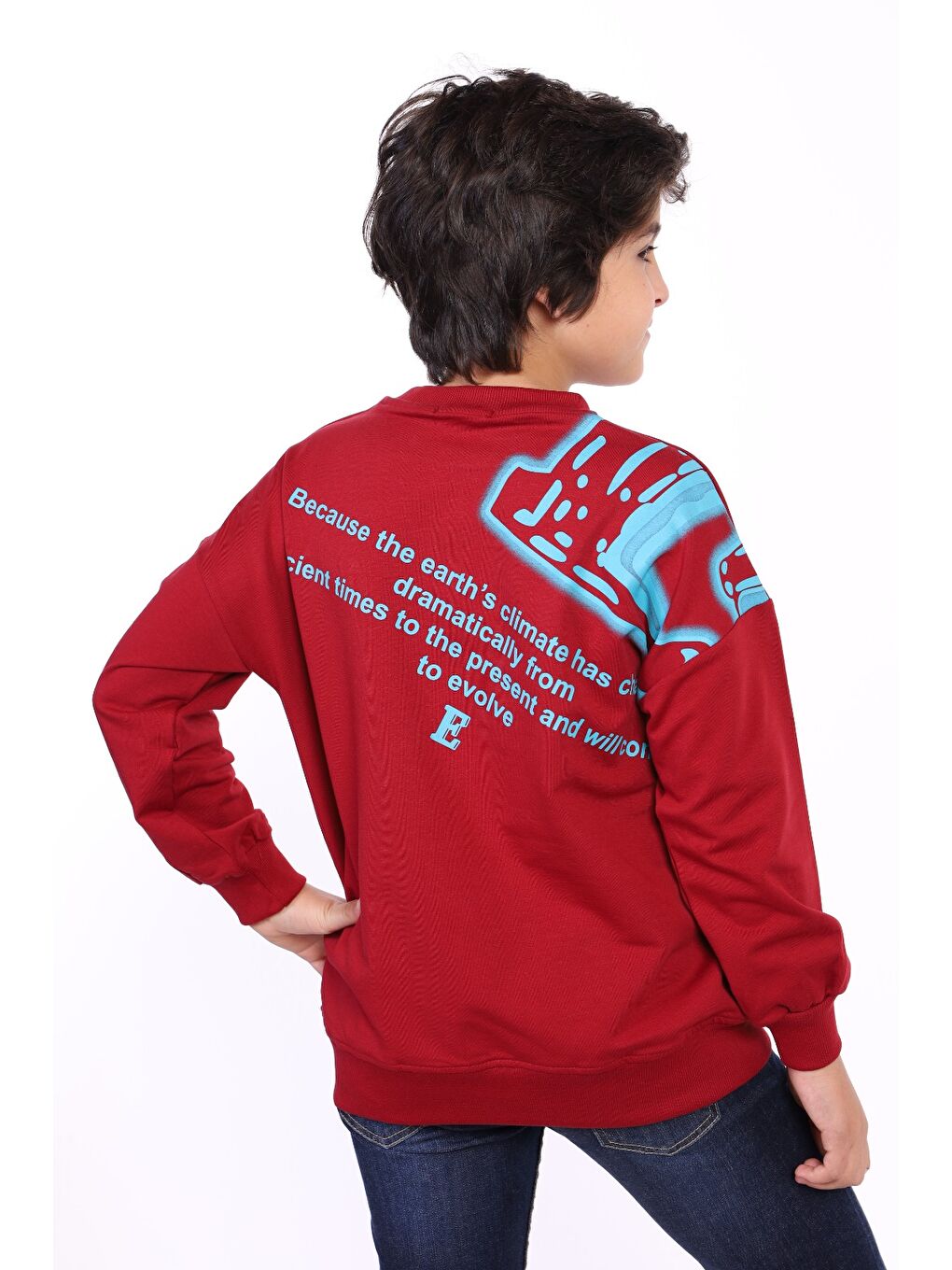 Toontoykids Bordo Erkek Çocuk Baskılı Sweatshirt - 1