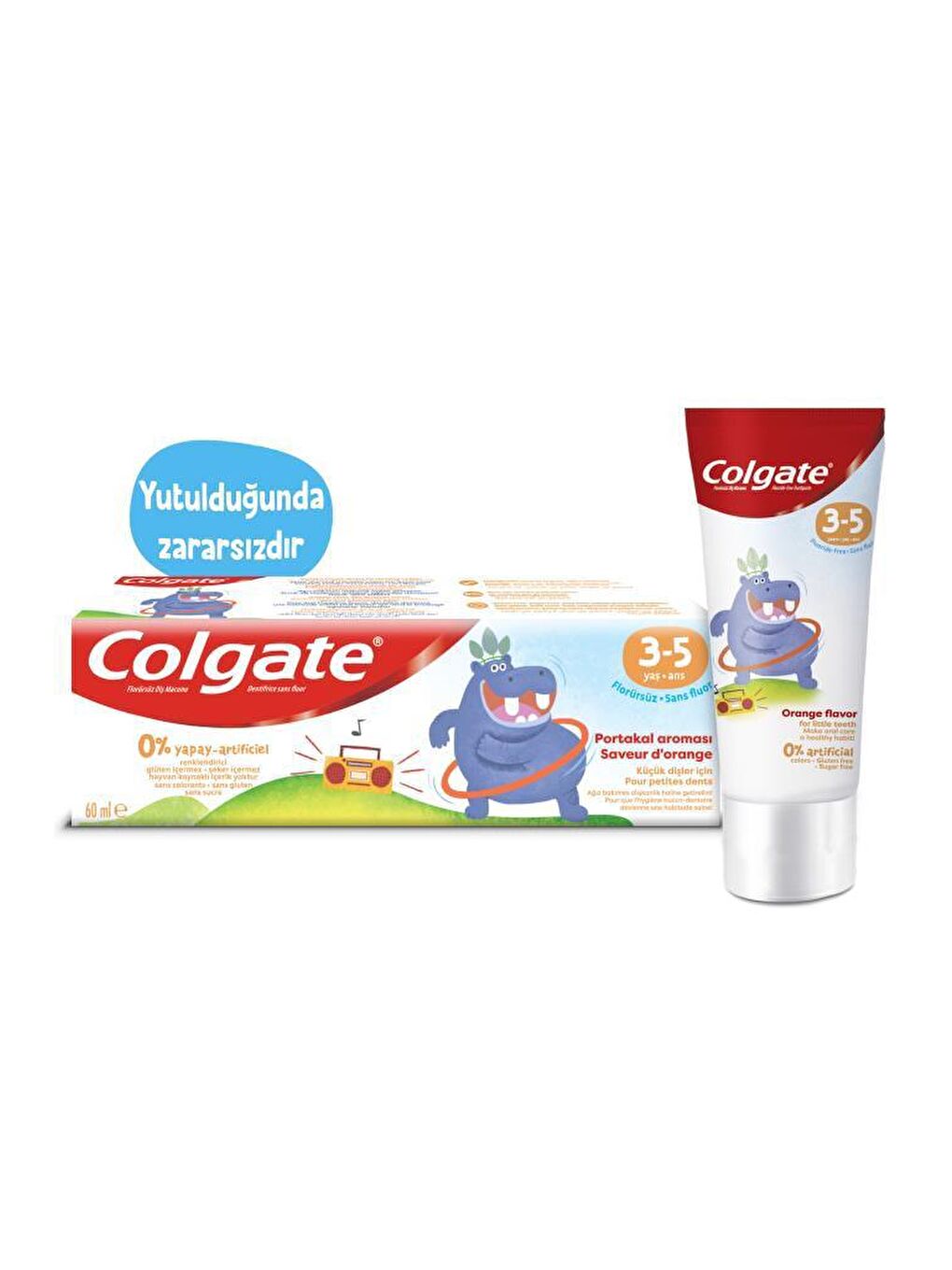 Colgate Beyaz 3-5 Yaş Florürsüz Çocuk Diş Macunu 60 ml, Hacı Şakir Lavanta Granül Matik Sabun 1000 G - 1