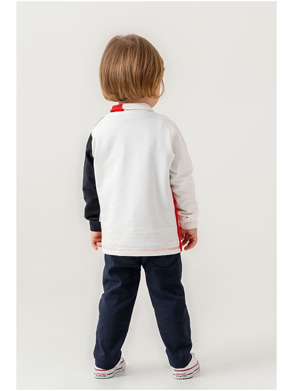 Kırmızı Erkek Bebek Pamuklu Polo Takım Pantolon Üst İkili Takım-2