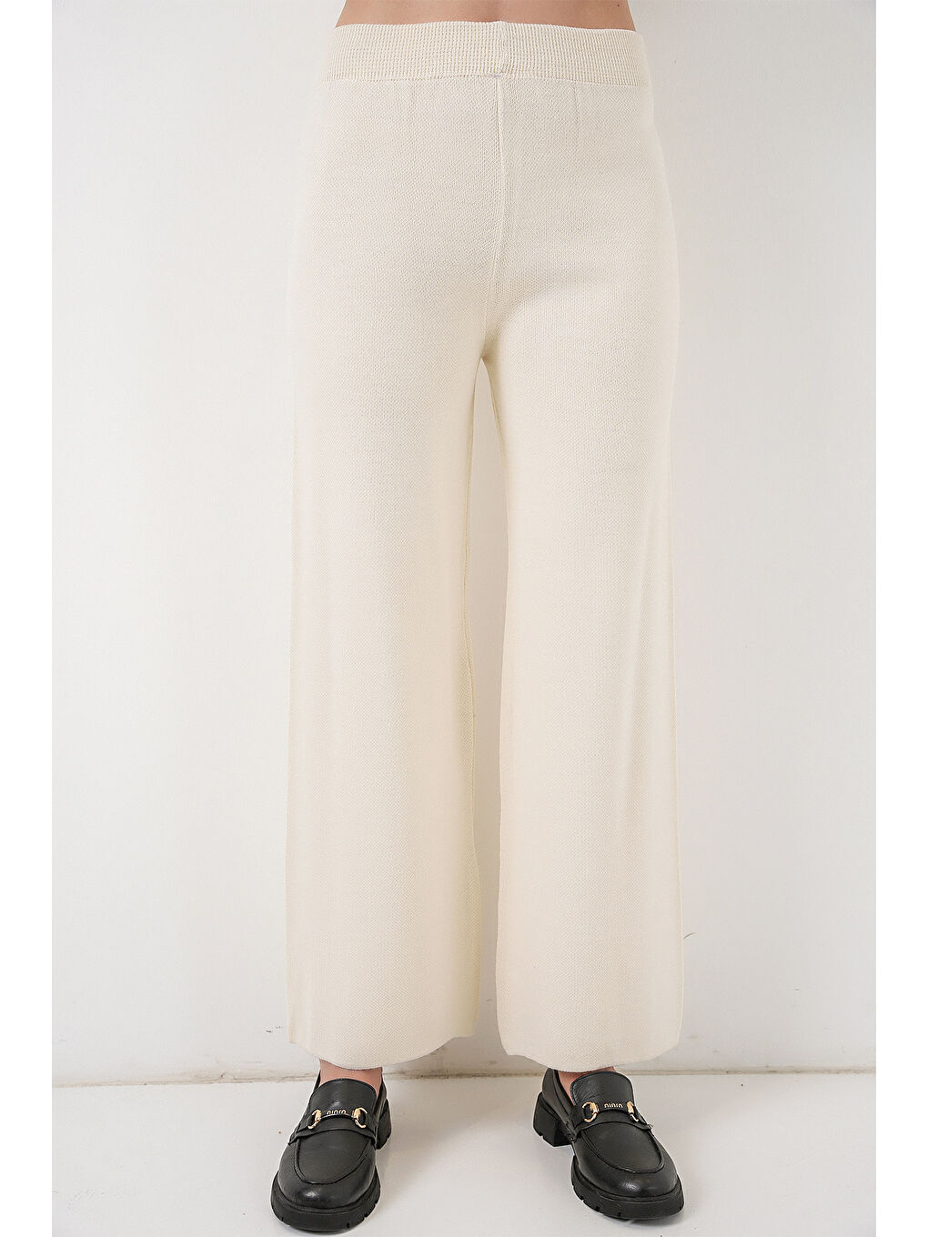 Kadın Hırka Pantolon Triko İkili Takım 15956 - Ekru-1