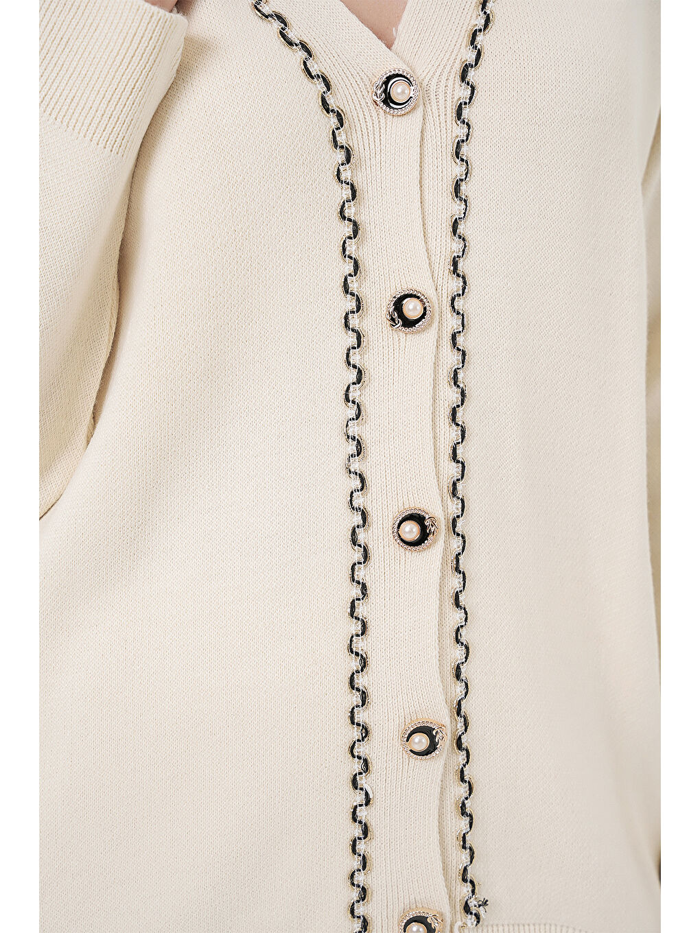 Kadın Hırka Pantolon Triko İkili Takım 15956 - Ekru-4