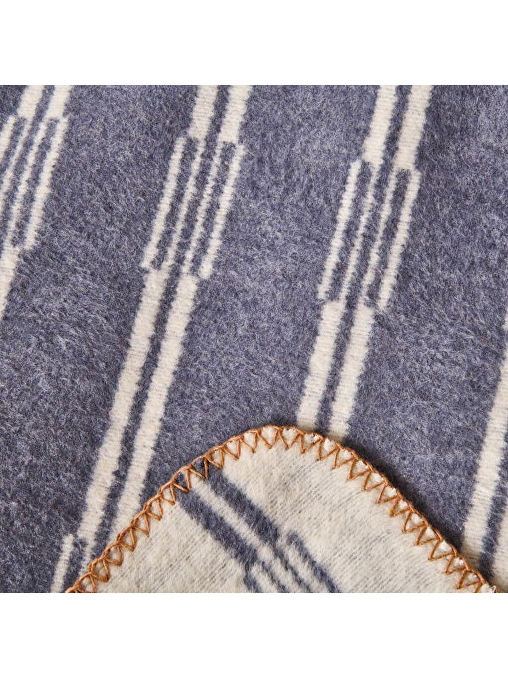 Soft Mavruz Pamuklu Tv Battaniyesi - Mavi - 130x170 cm-2