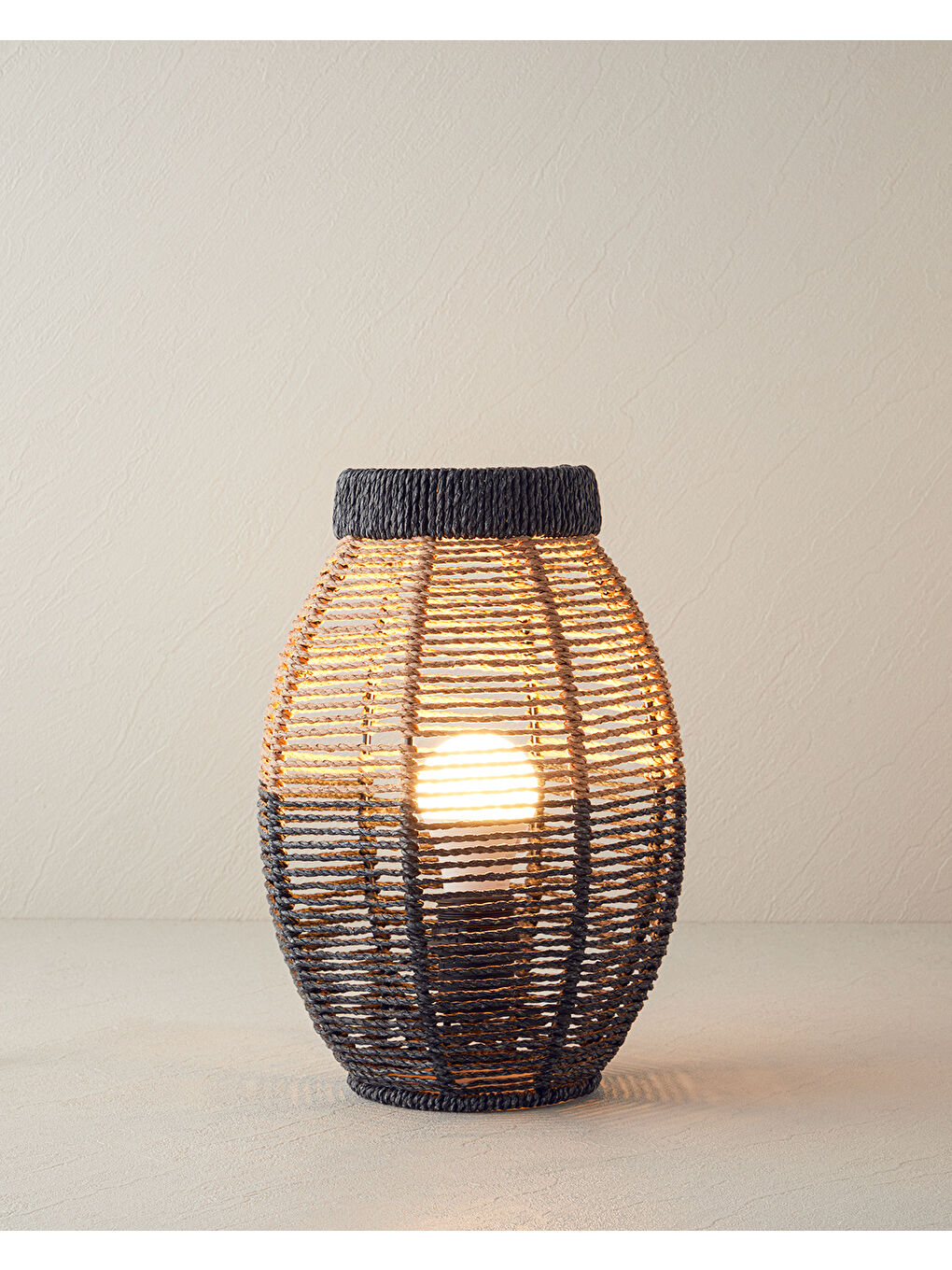 Bej Rita Kağıt İp Abajur Natural-1